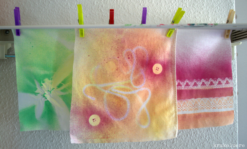 Experimente mit Textilsprühfarbe Marabu - krakeluere.de